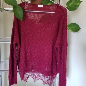 DEGREE Sheer Crop Sweater